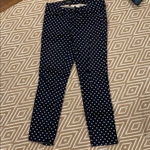 J Crew Toothpick Chino, polka dot, 28